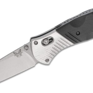 Benchmade Barrage AXIS-Assisted Folding Knife 3.6" M390 Satin Plain Blade, Black G10 and Aluminum Handles