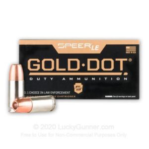 Speer LE Gold Dot Duty 9mm +P 124 Grain JHP 50 Rounds